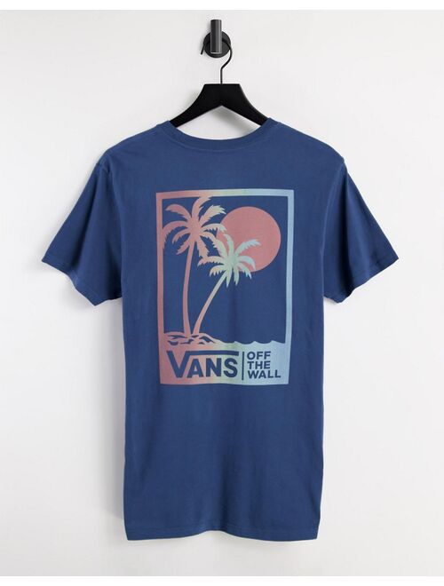 Vans Vintage Boxed Palms back print t-shirt in navy