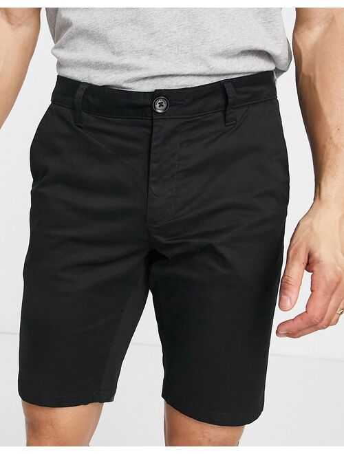 Only & Sons chino shorts in black