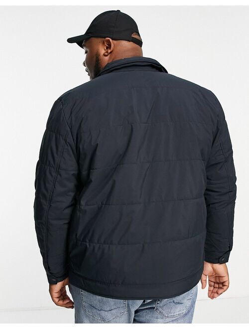 Only & Sons Plus padded worker jacket with chest pockets in navy