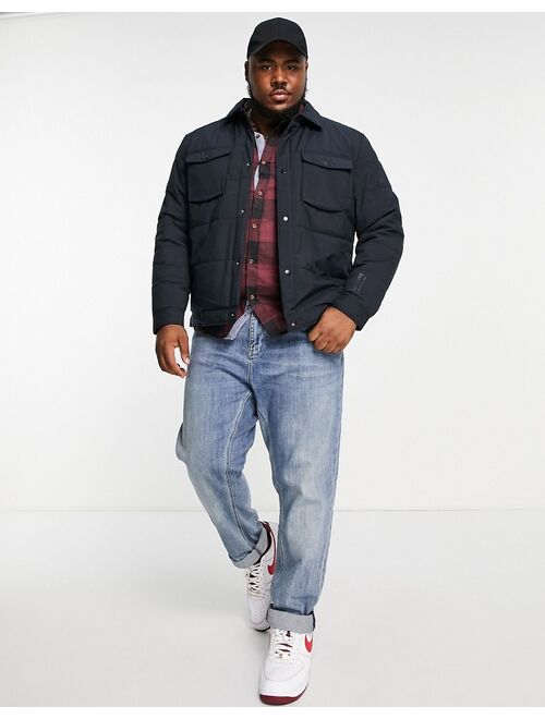Only & Sons Plus padded worker jacket with chest pockets in navy
