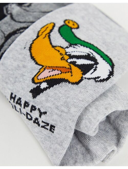 Only & Sons 3 pack socks with Looney Tunes print in multi