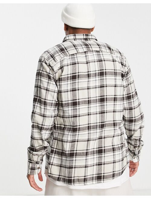 Only & Sons brushed check shirt in beige
