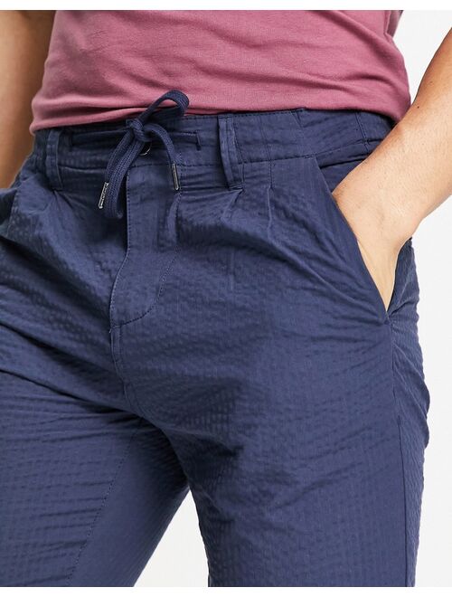 Only & Sons seersucker shorts in navy