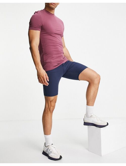 Only & Sons seersucker shorts in navy