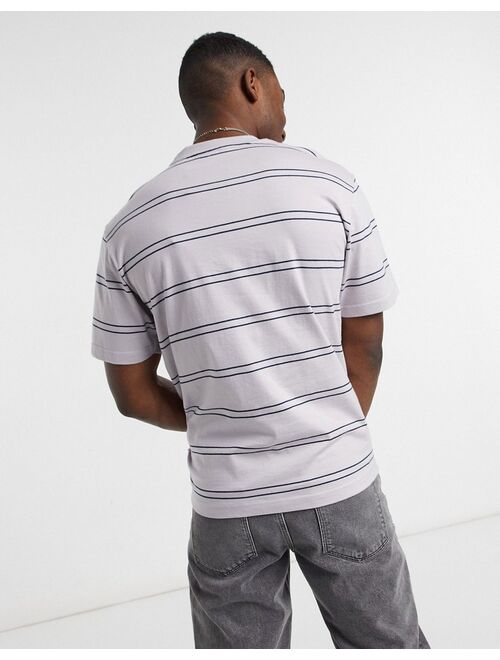 Only & Sons oversized short sleeve stripe t-shirt in lilac