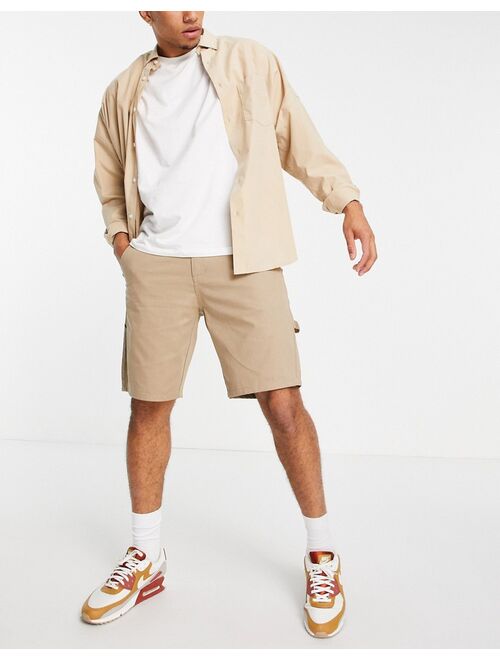 Only & Sons utility short in beige Exclusive at ASOS