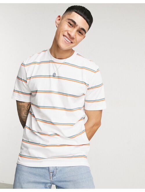 Only & Sons stripe t-shirt in turquoise