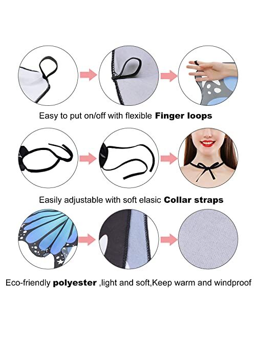HITOP Women Halloween Party Butterfly Wings Shawl for Girls Adult Festival Costume Wear Dress Up Cape