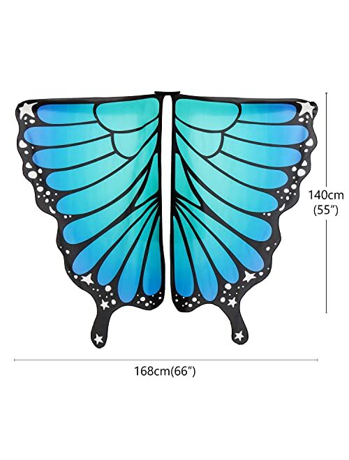 HITOP Women Halloween Party Butterfly Wings Shawl for Girls Adult Festival Costume Wear Dress Up Cape