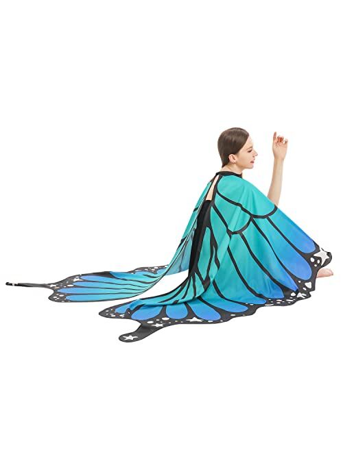 HITOP Women Halloween Party Butterfly Wings Shawl for Girls Adult Festival Costume Wear Dress Up Cape