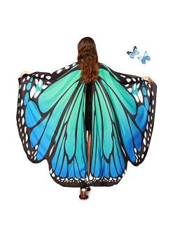 AWAYTR Women Butterfly Wings Shawl - Fairy Ladies Cape Halloween Dress Up Costume Accessory