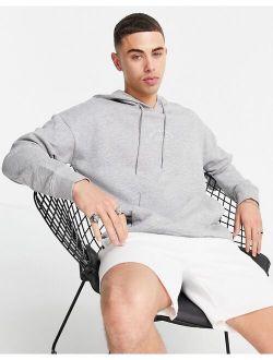 relaxed fit logo hoodie in light gray