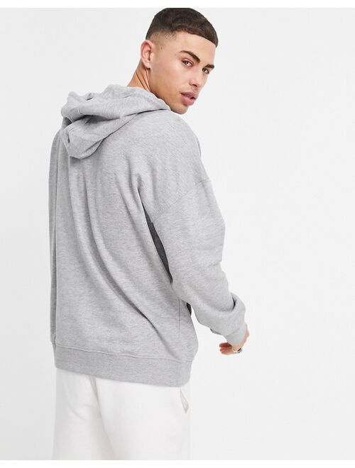 Only & Sons relaxed fit logo hoodie in light gray
