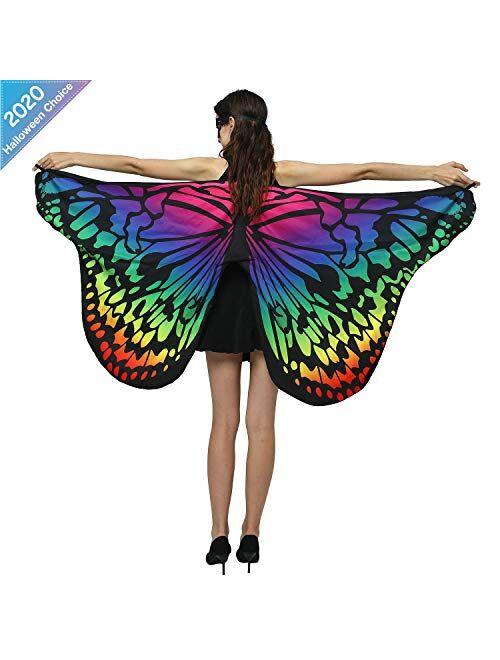 Shireake Baby Halloween/Party Costumes,Double-Sided Printing Fabric Butterfly Wings for Women,Butterfly Fairy Ladies Costume Accessory
