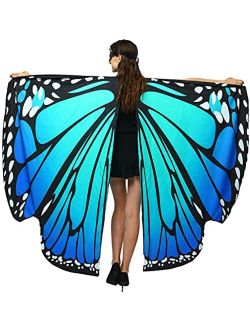 Shireake Baby Halloween/Party Butterfly Wings Costumes for Women,Soft Fabric Butterfly Shawl Fairy Ladies Nymph Pixie Festival Rave Dress