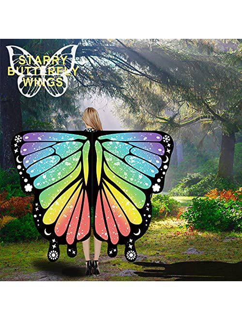 Rhaphony Butterfly Wings for Women, Adult Butterfly Costume Women Halloween Costume Accessories Fairy Wings for Party Masquerades