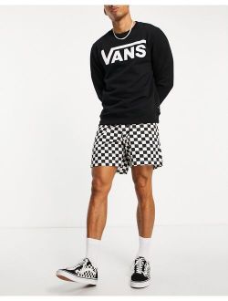Range relaxed drawstring waist checkerboard shorts in white
