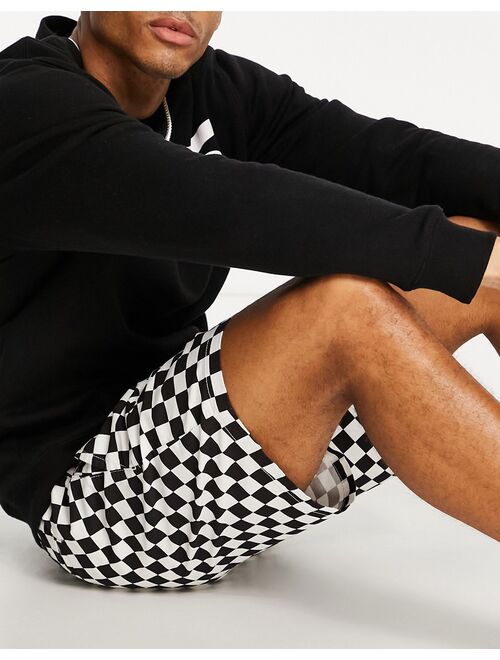 Vans Range relaxed drawstring waist checkerboard shorts in white