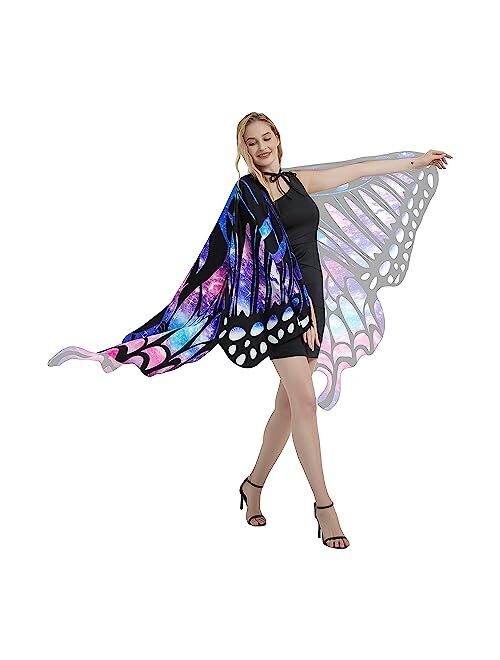 plainshe Butterfly Wings, Fairy Wings for Adults, Butterfly Halloween Costume, 3PCS Butterfly Cape Set.