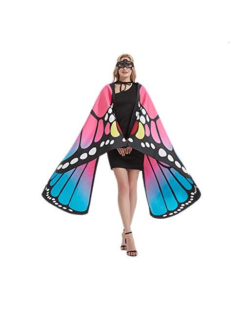 fangzhuo Butterfly Wings Double-Sided Pringting Women Costumes for Halloween Accessory