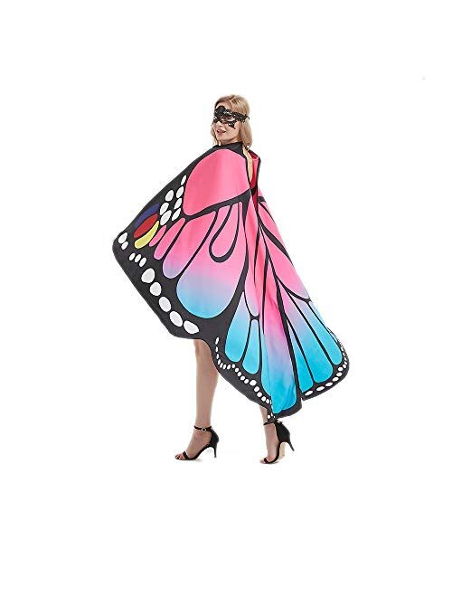 fangzhuo Butterfly Wings Double-Sided Pringting Women Costumes for Halloween Accessory