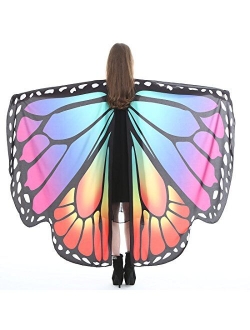 Halloween Soft Butterfly Wings for Adult Butterfly Shawl Fairy Wings Cape Nymph Pixie Chirstmas Halloween Party Costume