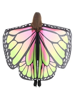 FEOYA Halloween Butterfly Wings Shawl Fairy Pixie Colorful Cape Dance Party Costume