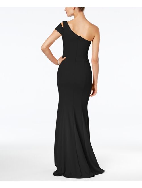 Betsy & Adam One-Shoulder A-Line Gown
