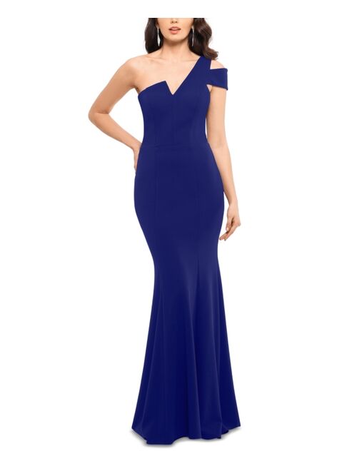 Betsy & Adam One-Shoulder A-Line Gown