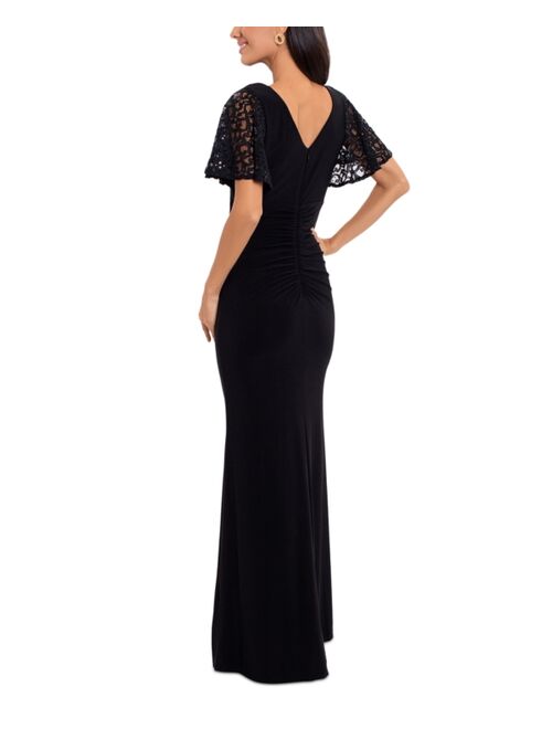 Betsy & Adam Lace-Sleeve Gown