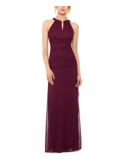 Betsy & Adam B&A by Betsy and Adam Ruched Halter Gown