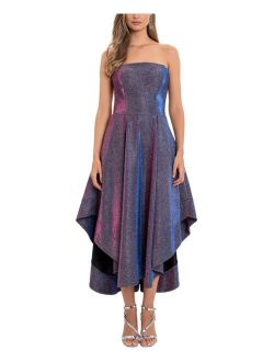 Galaxy Glitter Strapless Midi Dress