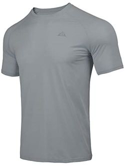 Men's Workout Shirts Lightweight Sun Protection SPF Quick Dry T-Shirts Fishing Hiking Running