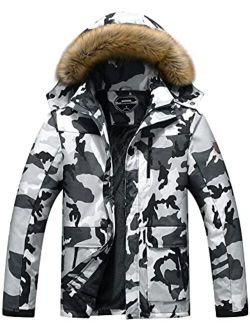 Men's Winter Snow Coat Warm Ski Jacket Waterproof Hooded Work Outerwear