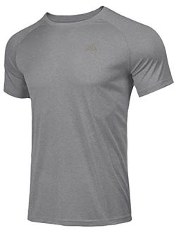 Men's Short Sleeve Running Shirts UPF 50  Sun Protection SPF Quick Dry Athletic Workout T-Shirts