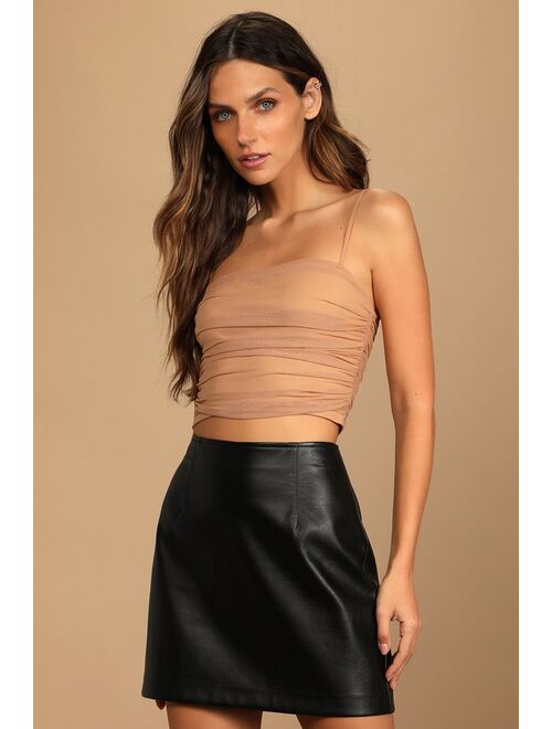 Lulus Trendy Moment Black Vegan Leather Mini Skirt