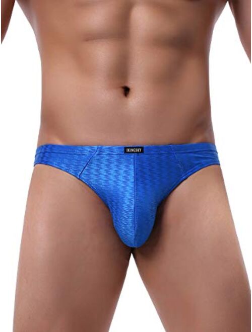 IKINGSKY Men's Shining Thong Underwear Soft Stretch T-Back Mens Underwear Sexy Low Rise Under Panties