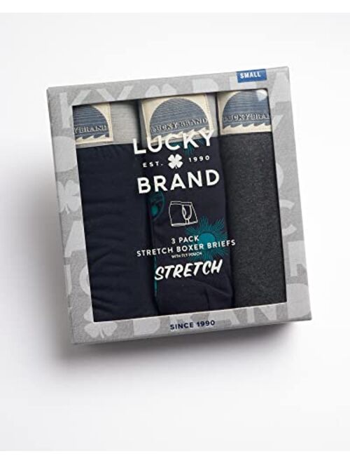 Lucky Brand Men’s Underwear – Cotton Stretch Boxer Briefs (3 Pack)