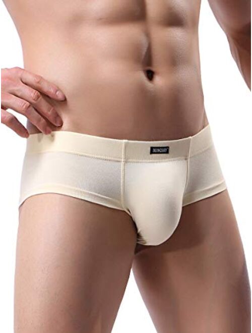 IKINGSKY Men's Seamless Front Pouch Briefs Sexy Low Rise Men Cotton Underwear