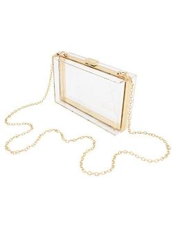 Trendsblue Premium Transparent Clear Acrylic Hard Box Clutch Bag Evening Shoulder Handbag