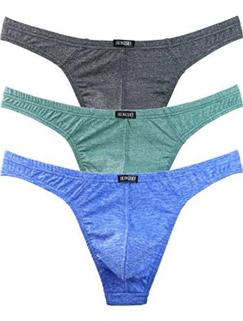 Buy iKingsky Men's Thong Underwear Soft Stretch T-back Mens Underwear ...