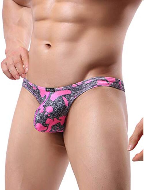 IKINGSKY Men's Camouflage Thong Underwear Big Pouch T-Back Under Panties Enhance Underwear
