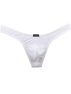 Men's Silky Thong Sexy T-Back Mens Underwear Low Rise Stretch Underpanties