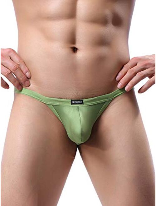 IKINGSKY Men's Modal G-String Underwear Sexy Pouch Y-Back Thong Panties