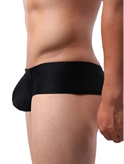 Men's Cheeky Boxer Sexy Brazilian Back Mens Underwear Low Rise Mini Cheek Thong Underpanties for Men