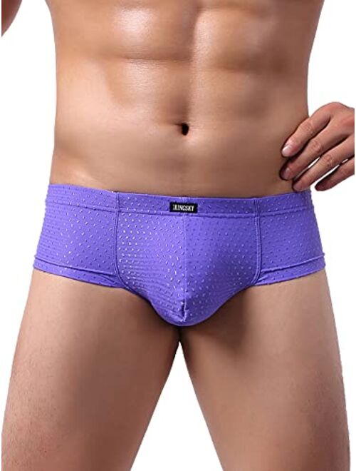 iKingsky Men's Cheeky Boxer Sexy Brazilian Back Mens Underwear Low Rise Mini Cheek Thong Underpanties for Men