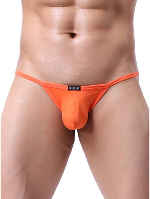 IKINGSKY Men's Pouch Thong Underwear Sexy Low Rise Bulge Men Underwear