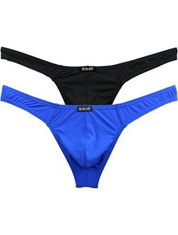 Men's Low Rise Bulge Thong Sexy Mens Underwear Soft T-Back Under Panties for Men
