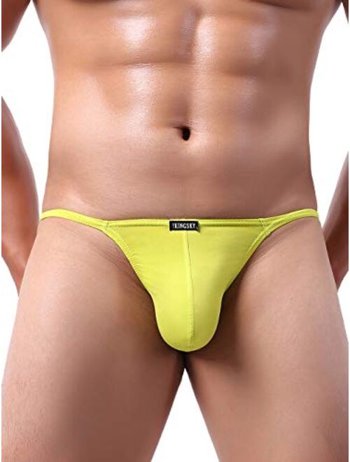 iKingsky Men's G-String Underwear Sexy Low Rise Bulge Y-back Thong Underwear