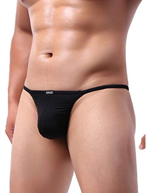 iKingsky Men's G-String Underwear Sexy Low Rise Bulge Y-back Thong Underwear